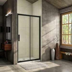 H K - Luxusné posuvné sprchové dvere ALTO BLACK 106- 110x195cm Ľ/P so Soft close zatváraním SE-ALTOBLACK110SET