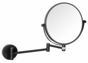 SAPHO - X-ROUND BLACK kozmetické zrkadlo závesné Ø 180 mm