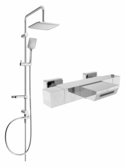 MEXEN/S - Sven sprchový stĺp vrátane vaňovej termostatickej batérie Cube