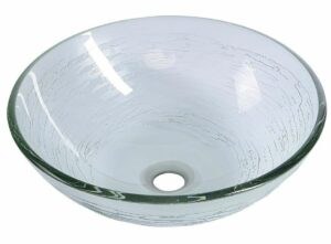 SAPHO - RIPPLE sklenené umývadlo priemer 42 cm 2501-18