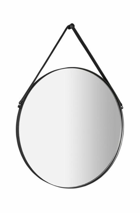 SAPHO - ORBITER zrkadlo guľaté s koženým popruhom