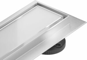 MEXEN/S - Flat MGW odtokový žľab 90 cm biele sklo 1027090-15