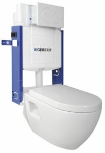 Závesné WC Nera s podomietkovou nádržkou a tlačidlom Geberit