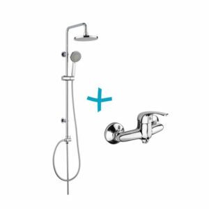 MEREO - Sprchová súprava Lila-plast. hlavová sprcha a tropolohová ručná sprcha vr. sprchovej batérie 100 mm CBEE609A