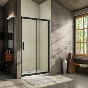 H K - Luxusné posuvné sprchové dvere ALTO BLACK 116- 120x195cm Ľ/P so Soft close zatváraním SE-ALTOBLACK120SET
