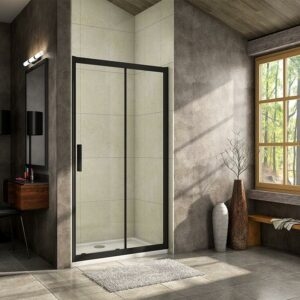 H K - Luxusné posuvné sprchové dvere ALTO BLACK 96- 100x195cm Ľ/P so Soft close zatváraním SE-ALTOBLACK100SET