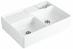 VILLEROY & BOCH VILLEROY & BOCH - Keramický drez Double-bowl sink Stone white modulový 895 x 630 x 220 bez excentra 632391RW