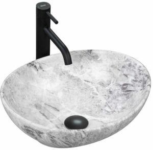 REA - Umývadlo na dosku Sofia Stone Marble 41x34