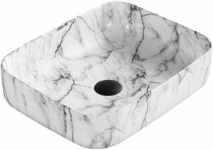 MEXEN - Carla umývadlo na dosku 50x39 cm biela kameň 21555093