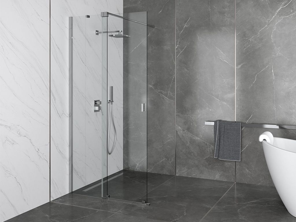 HOPA - Walk-in sprchovací kút VAYO - FARBA rámu - Chróm / Leštený hliník (ALU)