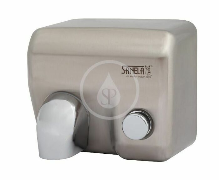 SANELA - Automatické osoušeče Elektrický sušič rúk s tlačidlom na čelnej stene