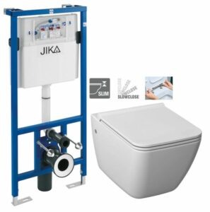 predstenový inštalačný systém bez tlačidla + WC JIKA PURE + SEDADLO SLOWCLOSE duraplast H895652 X PU2