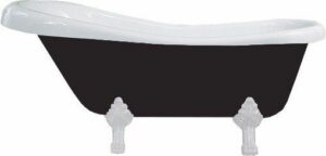 MEXEN/S - Retro voľne stojaca vaňa 170x75 cm biela / čierna biela nohy