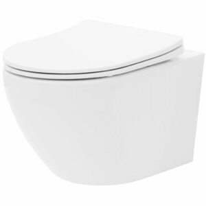 REA - Závesná WC misa vrátane sedátka RIMLESS Carlo Mini Basic biela REA-C6200