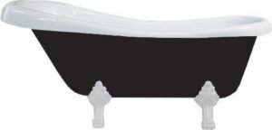 MEXEN/S - Retro voľne stojaca vaňa 150x73 cm biela / čierna biela nohy