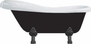 MEXEN/S - Retro voľne stojaca vaňa 150x73 cm biela / čierna čierna nohy