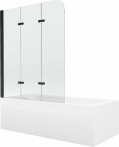 MEXEN/S - Cubik obdĺžniková vaňa 150 x 70 cm s panelom + zástena 3- krídlo 120 cm