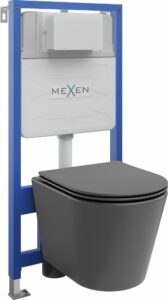 MEXEN/S - WC predstenová inštalačná sada Fenix Slim s misou WC Rico + sedátko softclose