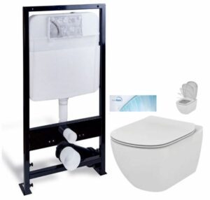 PRIM - predstenový inštalačný systém bez tlačidla+ WC Ideal Standard Tesi so sedadlom SoftClose