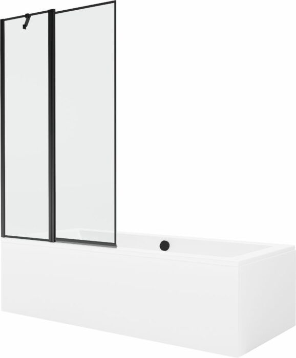 MEXEN/S - Cube obdĺžniková vaňa 170 x 80 cm s panelom + vaňová zástena 100 cm