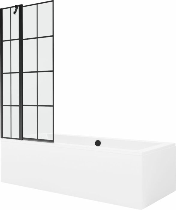 MEXEN/S - Cube obdĺžniková vaňa 170 x 80 cm s panelom + vaňová zástena 80 cm