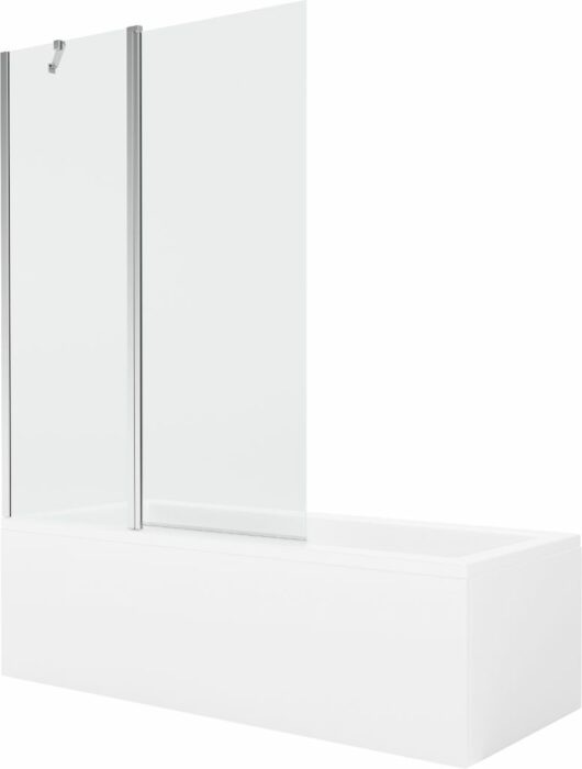 MEXEN/S - Cubik obdĺžniková vaňa 160 x 70 cm s panelom + vaňová zástena 120 cm