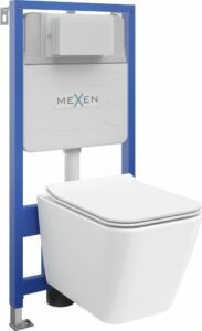 MEXEN/S - WC predstenová inštalačná sada Fenix Slim s misou WC Cube + sedátko softclose