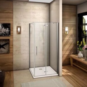 H K - Štvorcový sprchovací kút MELODY F5 100x100 cm s jednokrídlovými dverami s pevnou stenou SE-MELODYF5100100