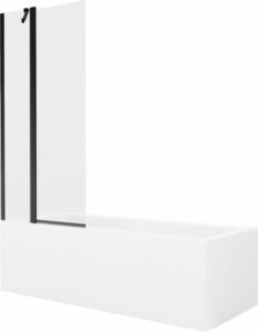 MEXEN/S - Cubik obdĺžniková vaňa 150 x 70 cm s panelom + vaňová zástena 80 cm
