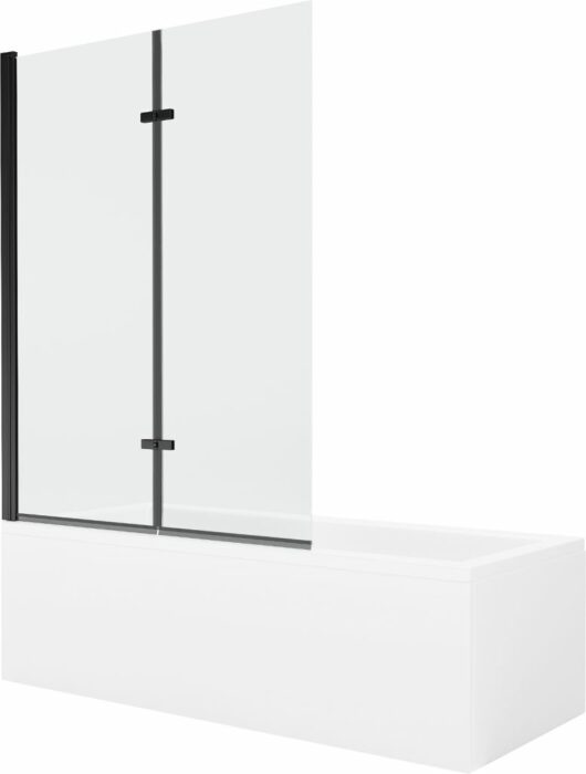 MEXEN/S - Cubik obdĺžniková vaňa 160 x 70 cm s panelom + vaňová zástena 120 cm