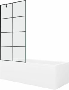 MEXEN/S - Cubik obdĺžniková vaňa 170 x 70 cm s panelom + vaňová zástena 90 cm