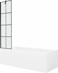 MEXEN/S - Cubik obdĺžniková vaňa 160 x 70 cm s panelom + vaňová zástena 50 cm