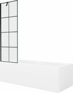 MEXEN/S - Cubik obdĺžniková vaňa 160 x 70 cm s panelom + vaňová zástena 60 cm